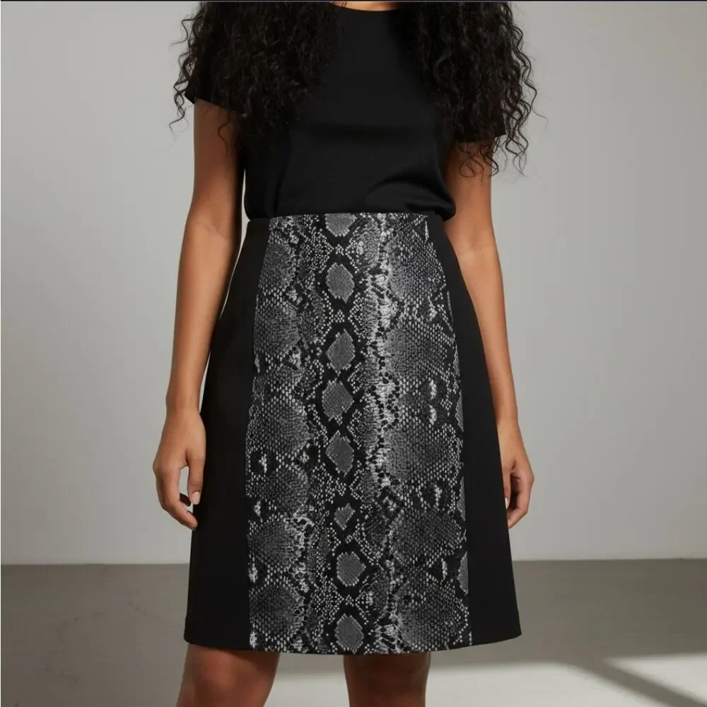 Michael Kors Color Block Snake Skirt